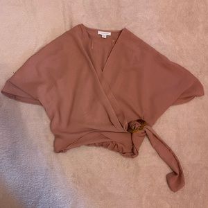 top shop pink wrap top